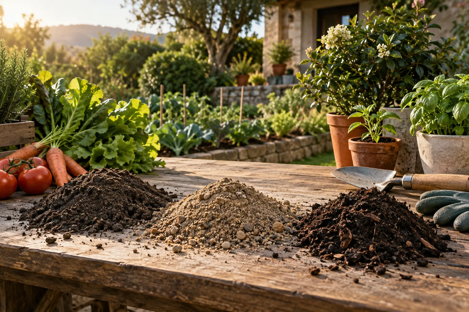 Tierra preparada para plantar en una zona del jardín