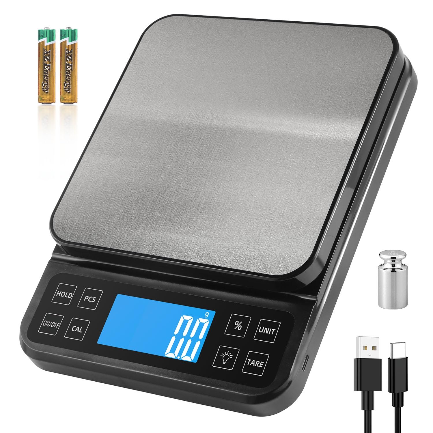 Báscula digital BOMATA con plato de acero inoxidable