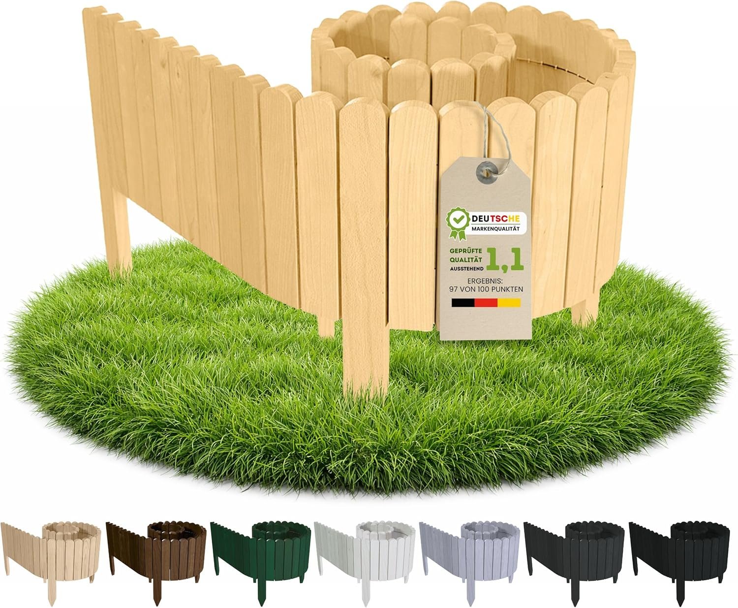 Bordura flexible Floranica de madera de pino para jardín