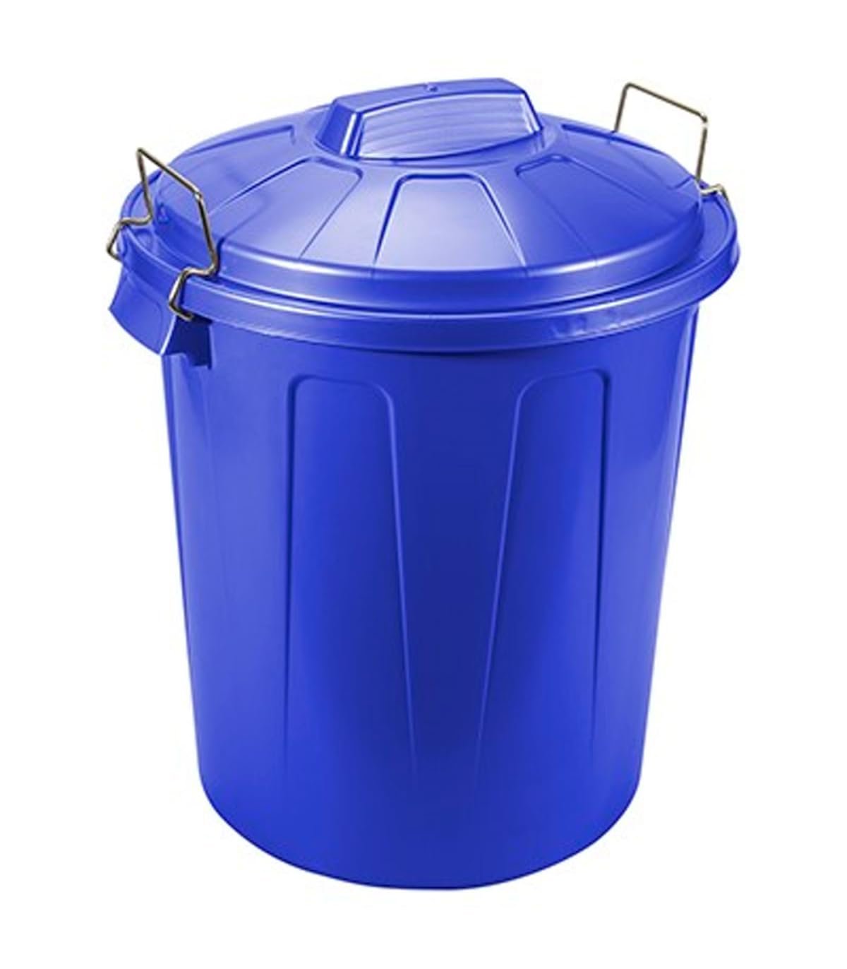 Cubo de basura azul CABLEPELADO con tapa y asas metálicas