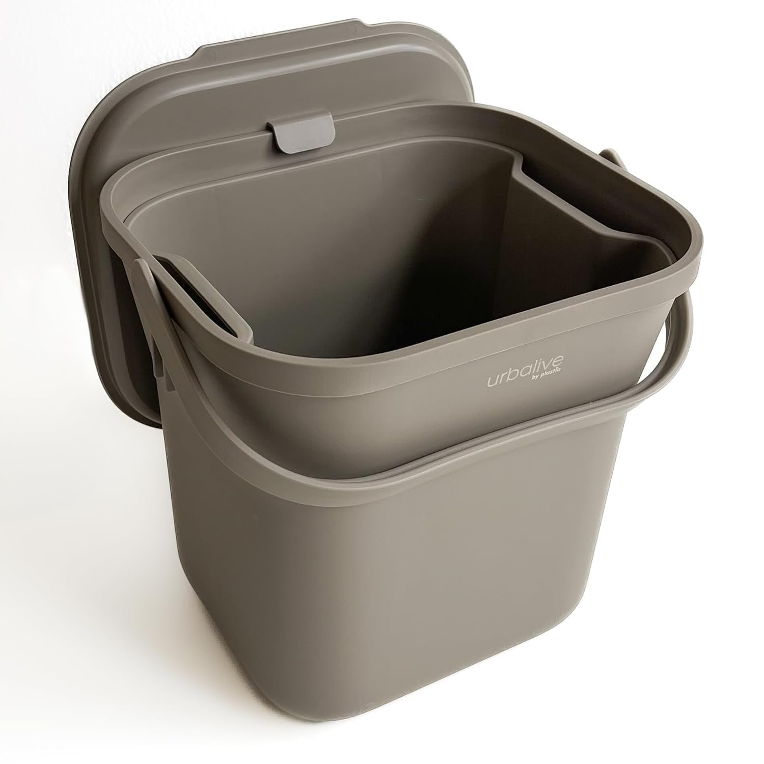 Cubo Plastia Urbalive para residuos orgánicos con tapa e inserto extraíble