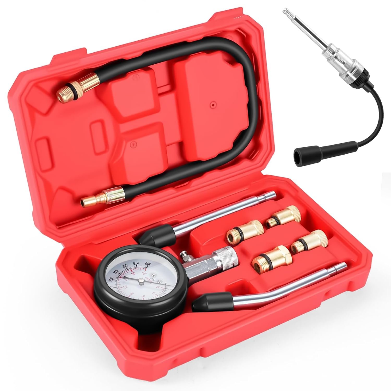 Kit Ghekkli con manómetro de compresión, adaptadores y probador de bujías