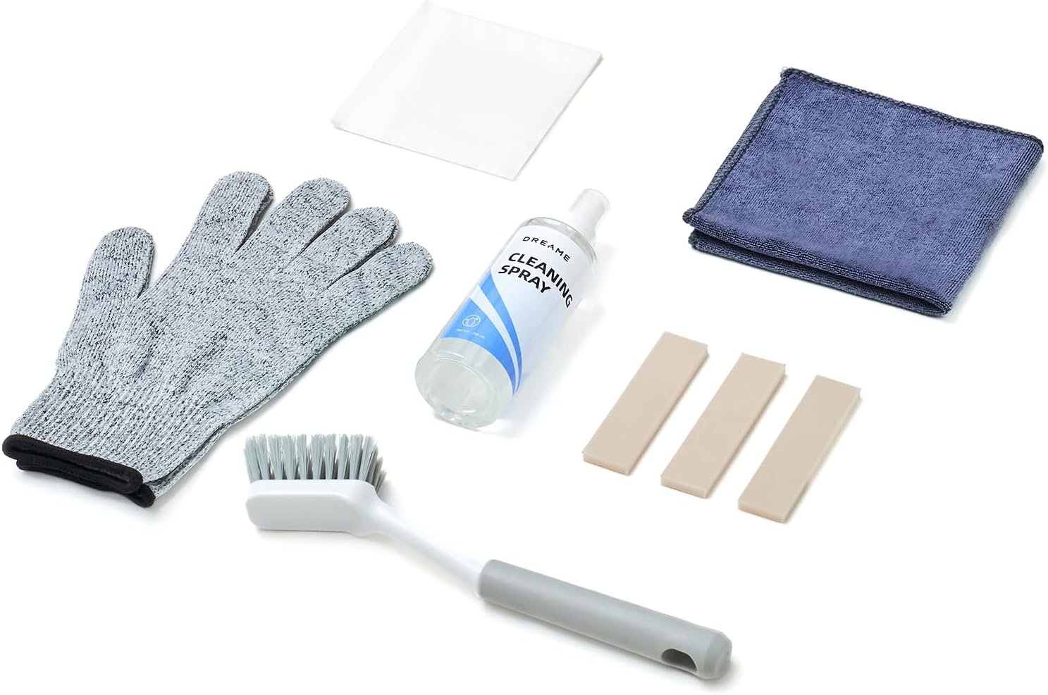Kit Dreame con cepillo, paños, spray y accesorios de limpieza para robot cortacésped