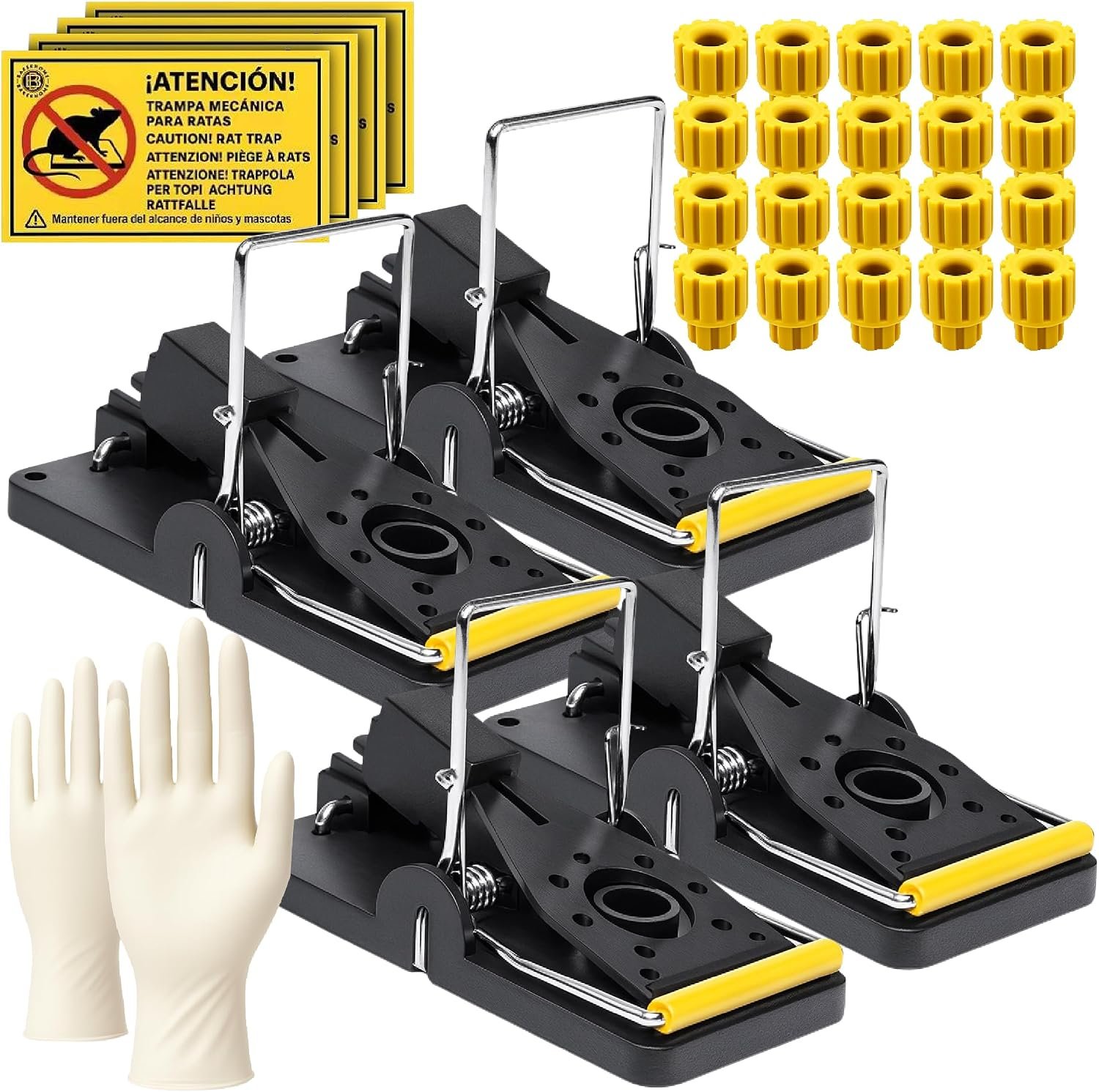 Kit BB Barekhome con cuatro trampas mecánicas y cebos para ratones y ratas
