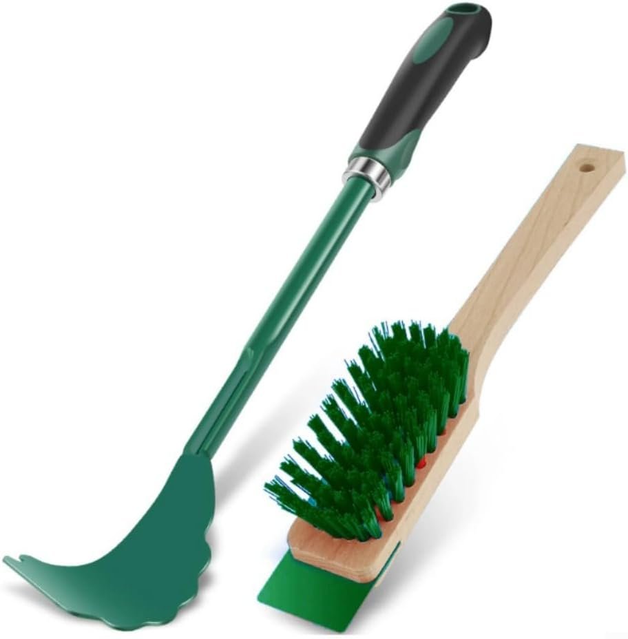 Juego Besttoolifes de cepillo y raspador para limpiar cuchillas de cortacésped