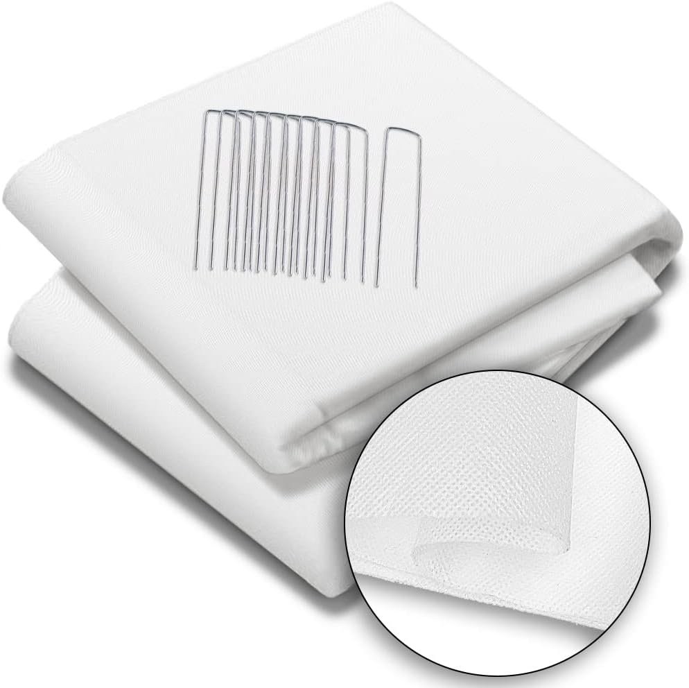 Manta térmica blanca VOUNOT con grapas para plantas