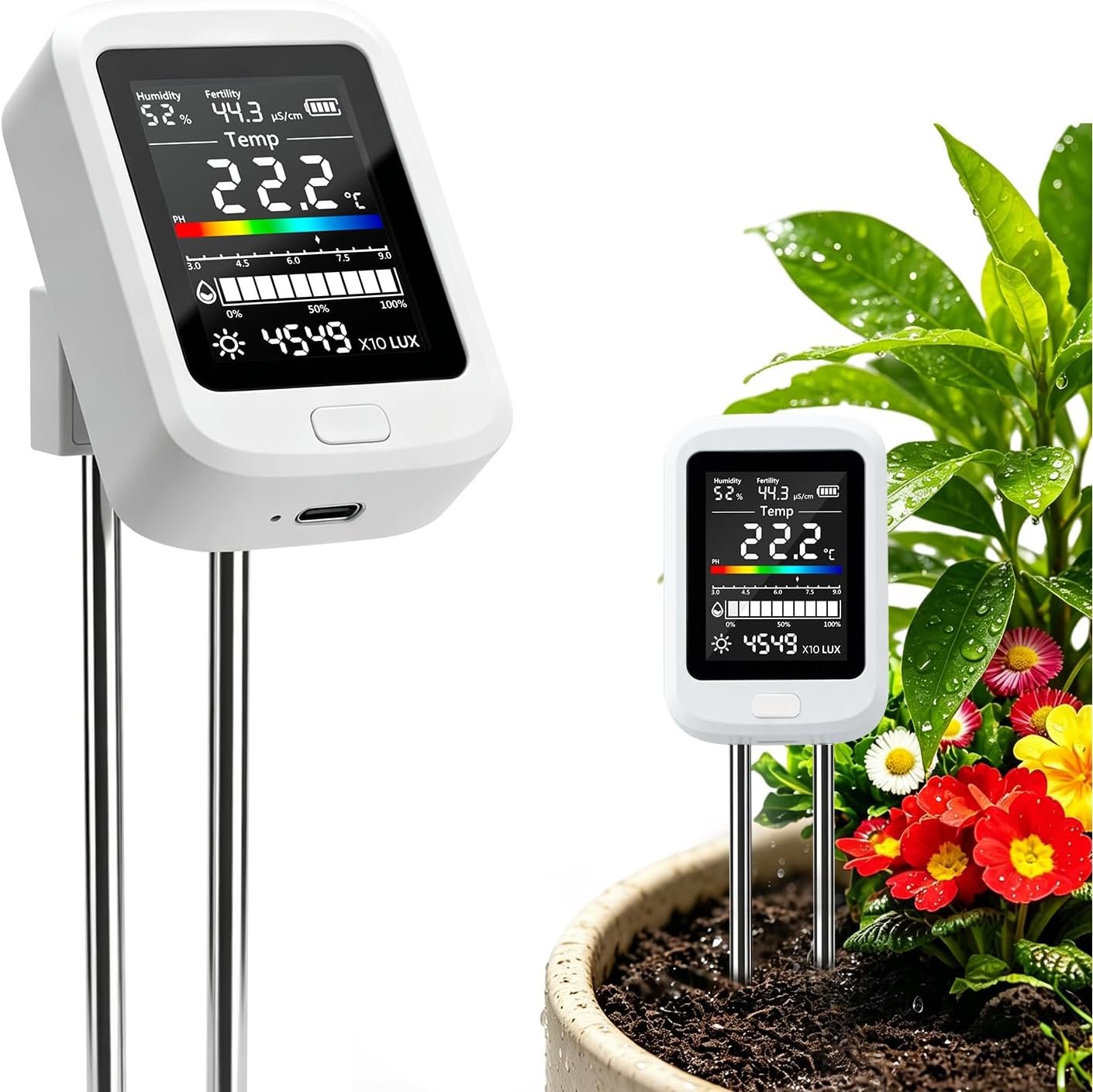 Medidor de suelo Mcbazel con pantalla LCD