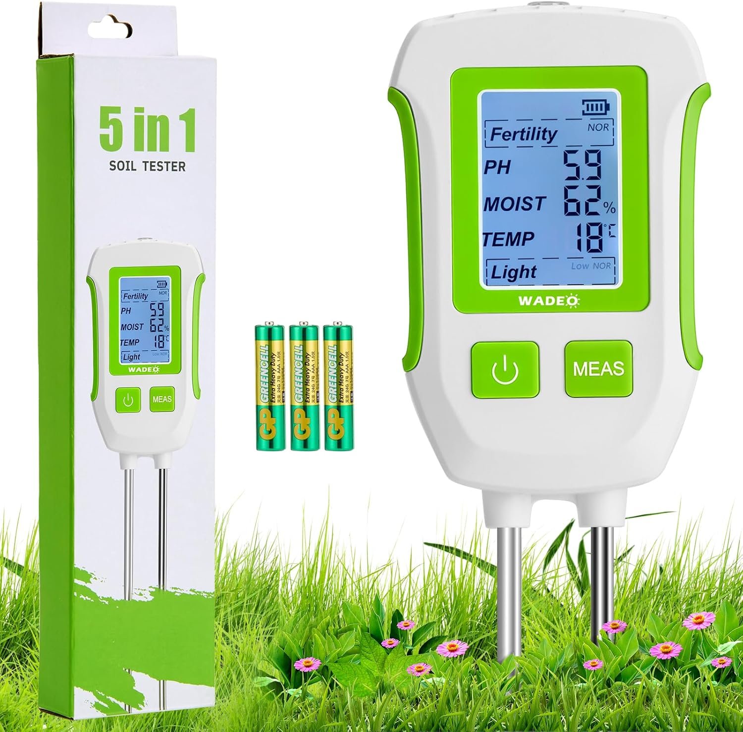 Medidor digital de suelo WADEO con pantalla LCD